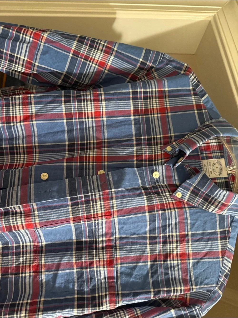 Brooks Brothers Blue and Red Plaid Button-Down Shirt